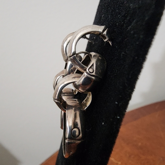 RARE John Hardy Bamboo Drop Silver Earrings - Picture 2 of 8